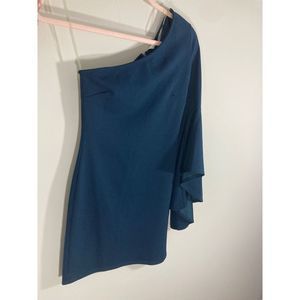 NWT Meet Me In The City Bell Sleeve Teal Blue Blush Dress